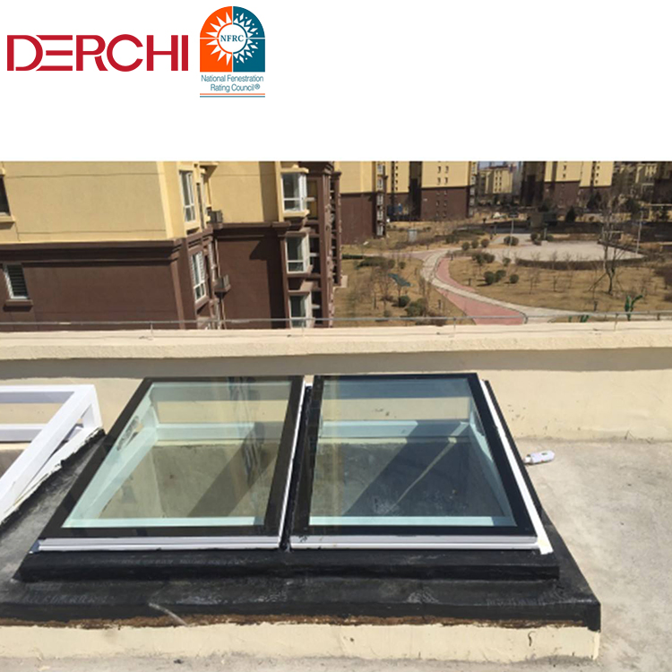 Skylight Roof Window Aluminum Frame Fixed Louver Windows Roof Picture Windows