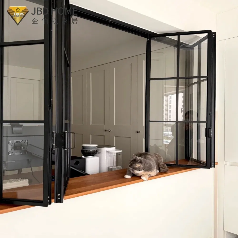 Modern Bi Fold Exterior Folding Glass Window Balcony Slim Frame System