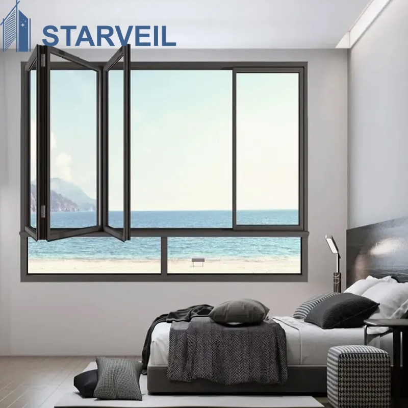 Premium Aluminum Folding Window Waterproof Sealing and Energy Saving Design and Slim Frame Window