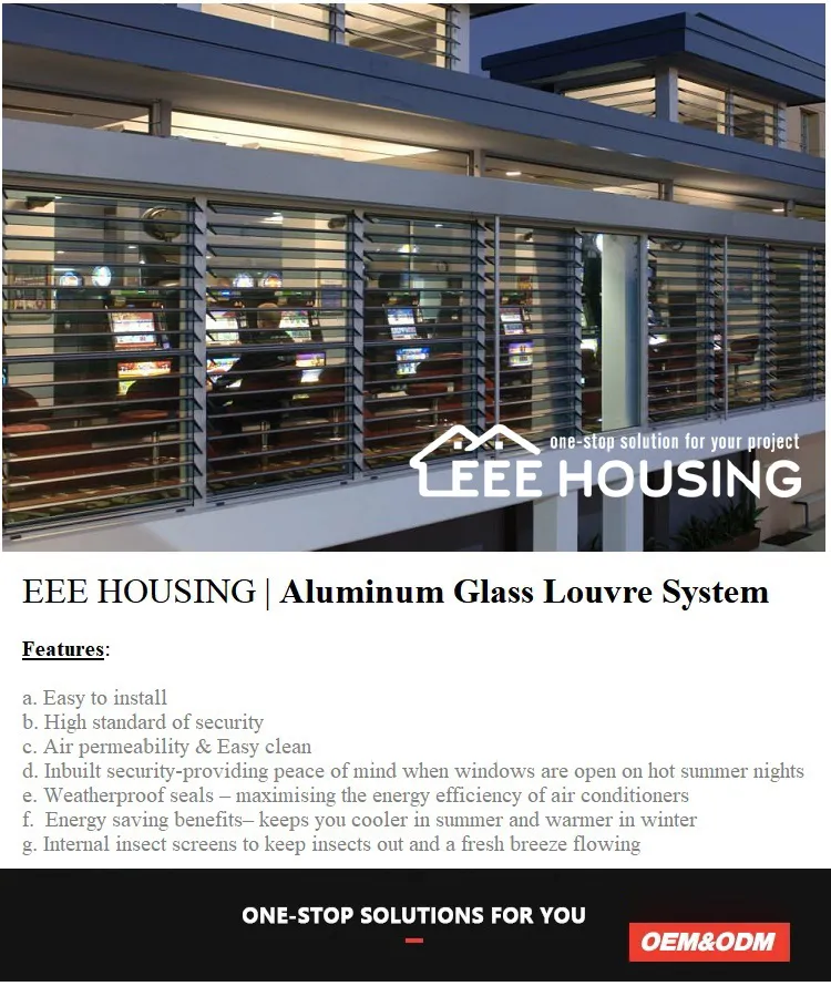 Aluminum Adjustable Glass Louver Shutter