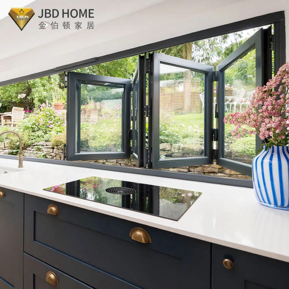Bi Fold Window Folding Glass Windows Balcony with Slim Aluminum Frame CE Certified