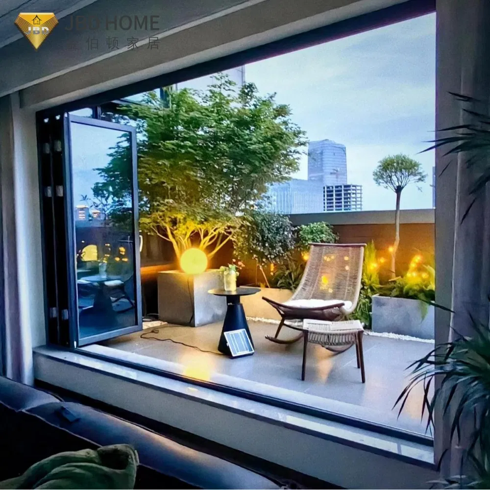 Bi Fold Window Folding Glass Windows Balcony with Slim Aluminum Frame CE Certified