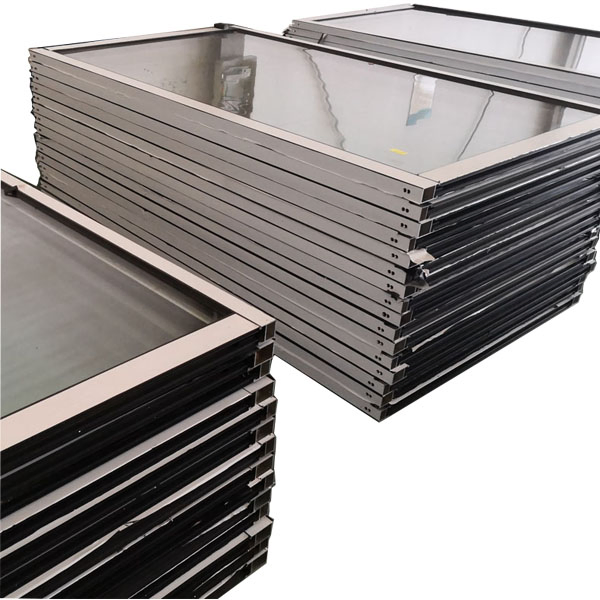 Commercial Pella Black Large Fixed Double Pane Picture Window