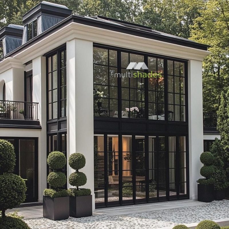 Stylish Multishades French Casement Window with Tempered Glass Premium Retro Design Slim Frame French Style Window for Homes Ventana De Aluminio Metal Window