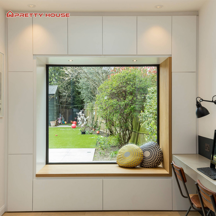 Living Room Aluminum Picture Window Windproof Double Tempered Glazed Fixed Window