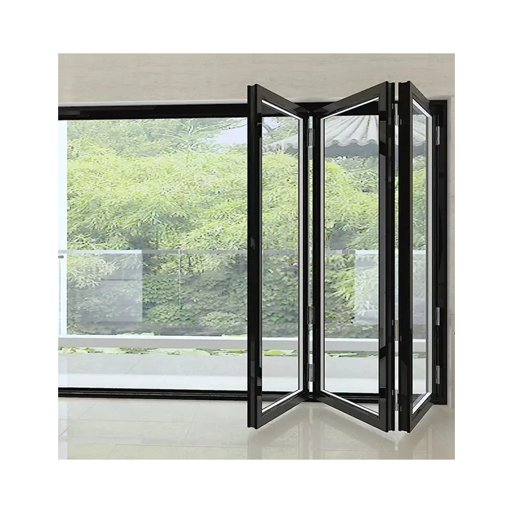 Aluminum Bi-Fold Window with Net Glass Profile Doors Modern Design Aluminum Bi-Fold Window