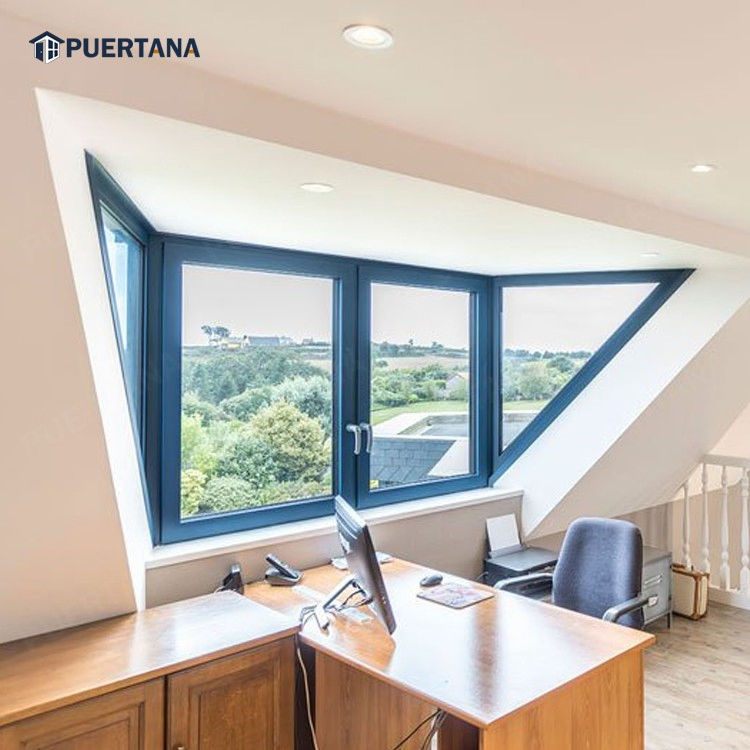 New American Style Passive House Jalousie Aluminium Double Glazed Windows and Doors