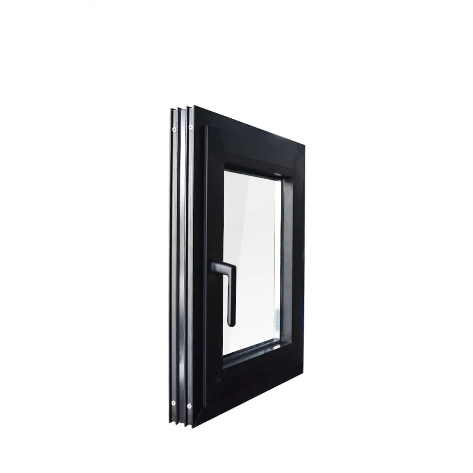 Manufacturer Aluminium Slim Frame Tempered Glass Tilt and Turn Window with Mosquito Net