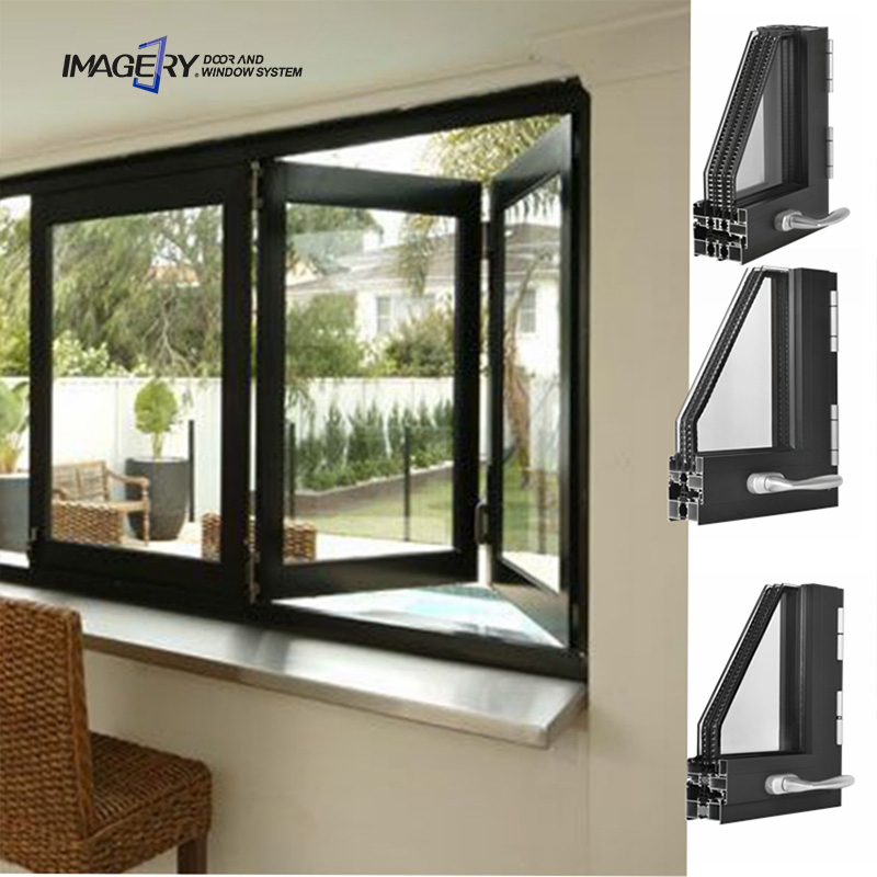 Custom Sound Insulation Doubled Glazed Glass Aluminum Bi Folding Windows