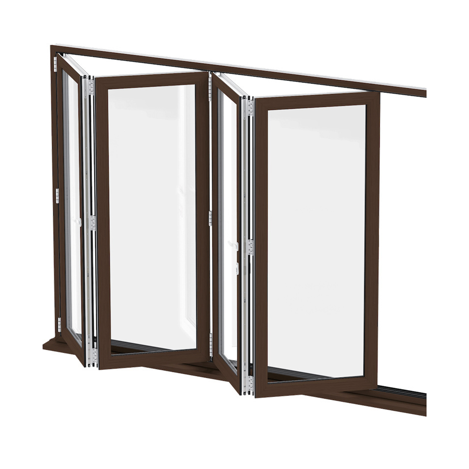 Aluminum Bi-Fold Window with Net Glass Profile Doors Modern Design Aluminum Bi-Fold Window