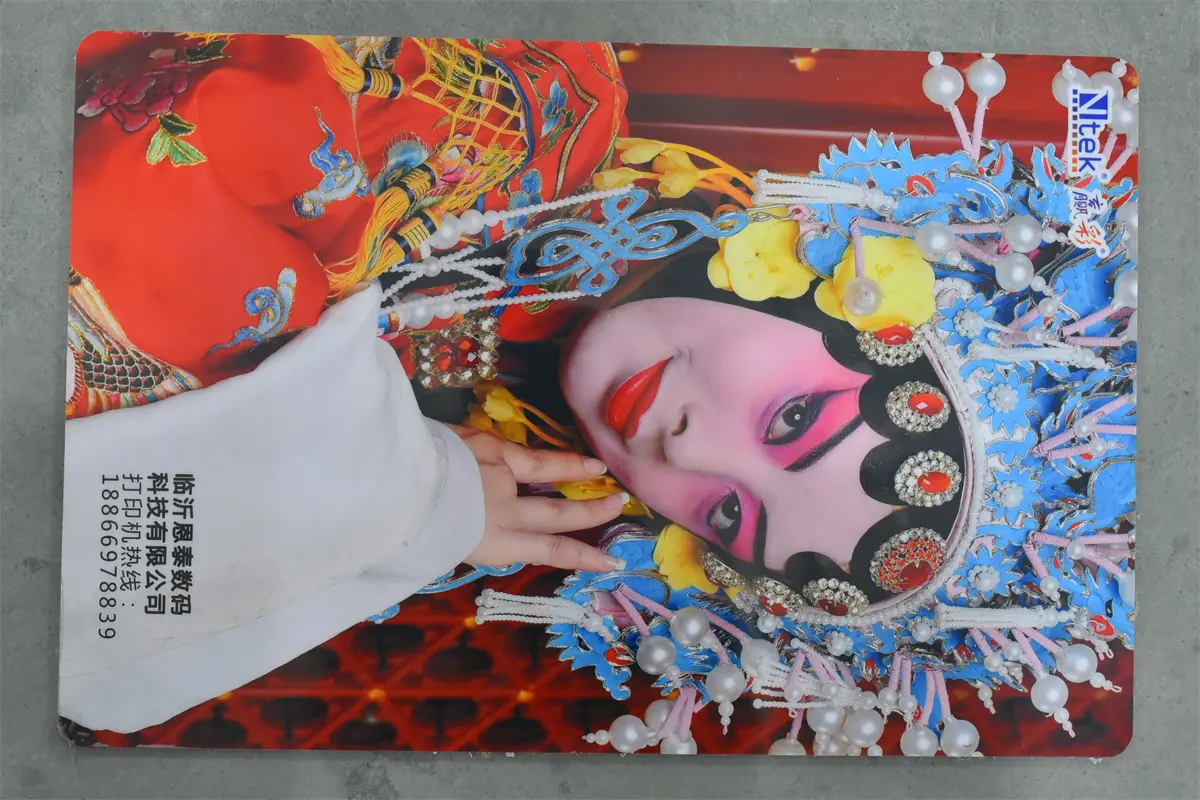 UV printed acrylic panel close-up