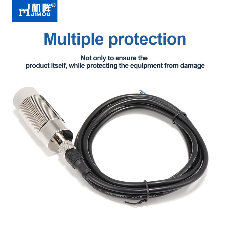Jimou M12-M12 60mm Capacitive Proximity Sensor Stainless Steel 2-6mm M12 4-Pin Connector NPN/PNP