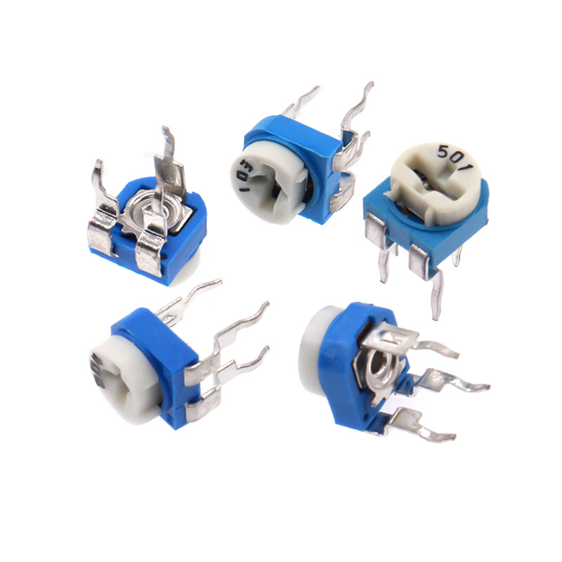 Wh06 Blue and White Horizontal/Vertical Variable Trimmer Potentiometer