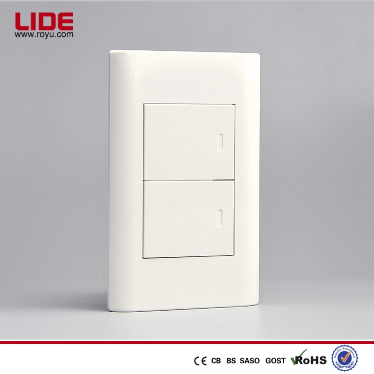 Smoky Gray 2 Gang 1 Way Wide Switch