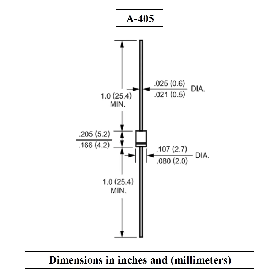 1n4007s General Purpose Rectifier Diode A405 Package