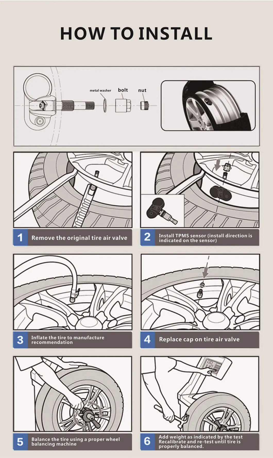 Programmable Universal TPMS Sensor Diagram