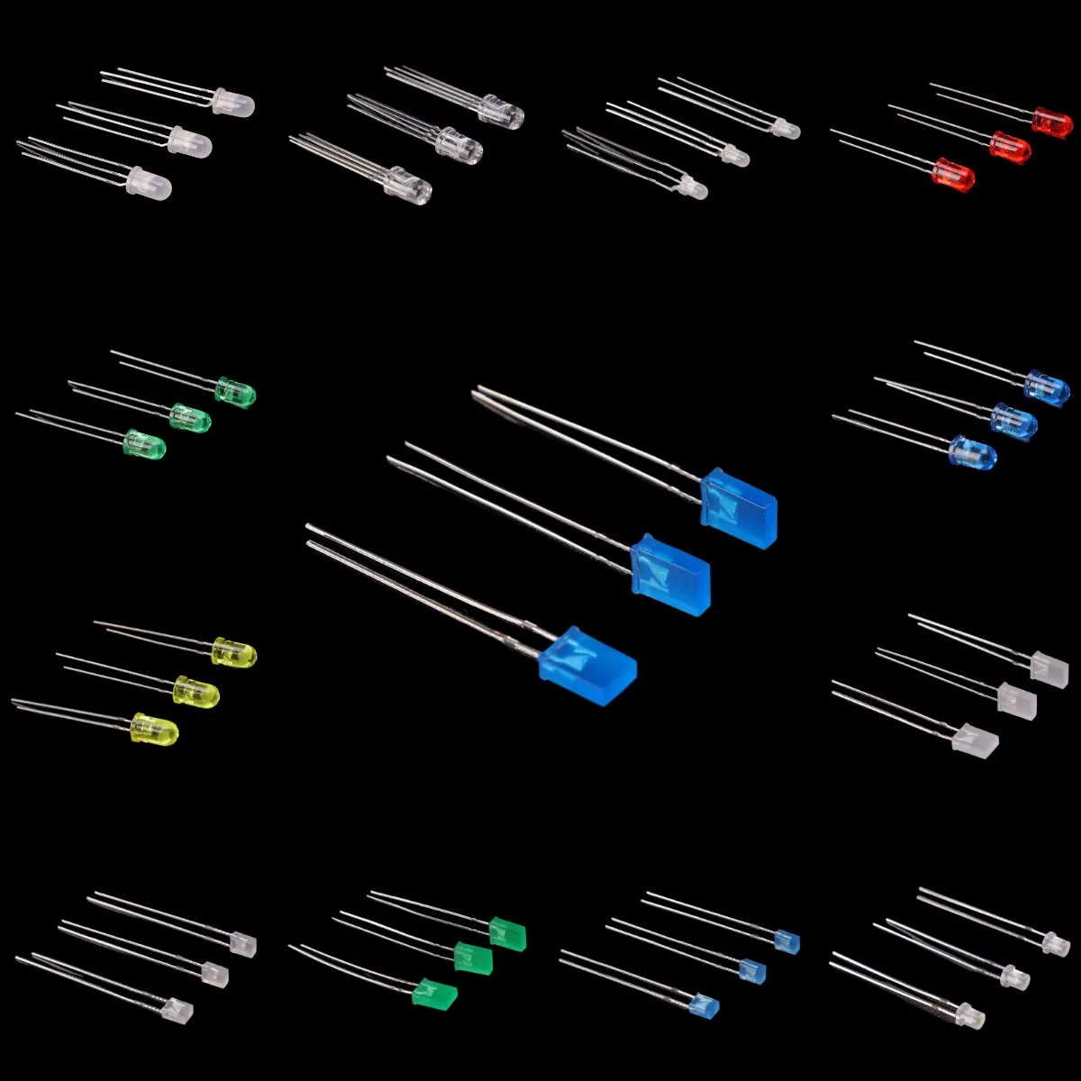 Round, Oval, Cylindrical, Rectangular LED Diode with 3, 5, 8 and 10mm