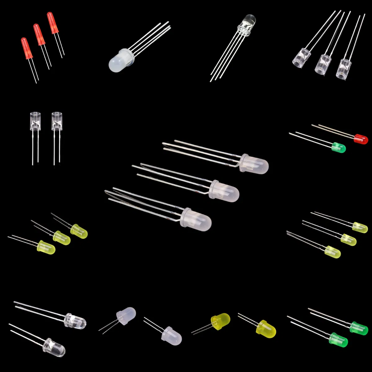 Round, Oval, Cylindrical, Rectangular LED Diode with 3, 5, 8 and 10mm