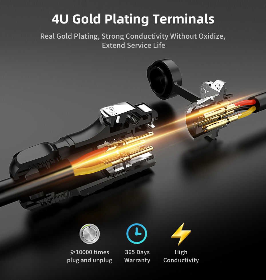 Lp20 Square Socket IP67 E-Bike Battery 3pin Power Cable Cnlinko Circular Connector