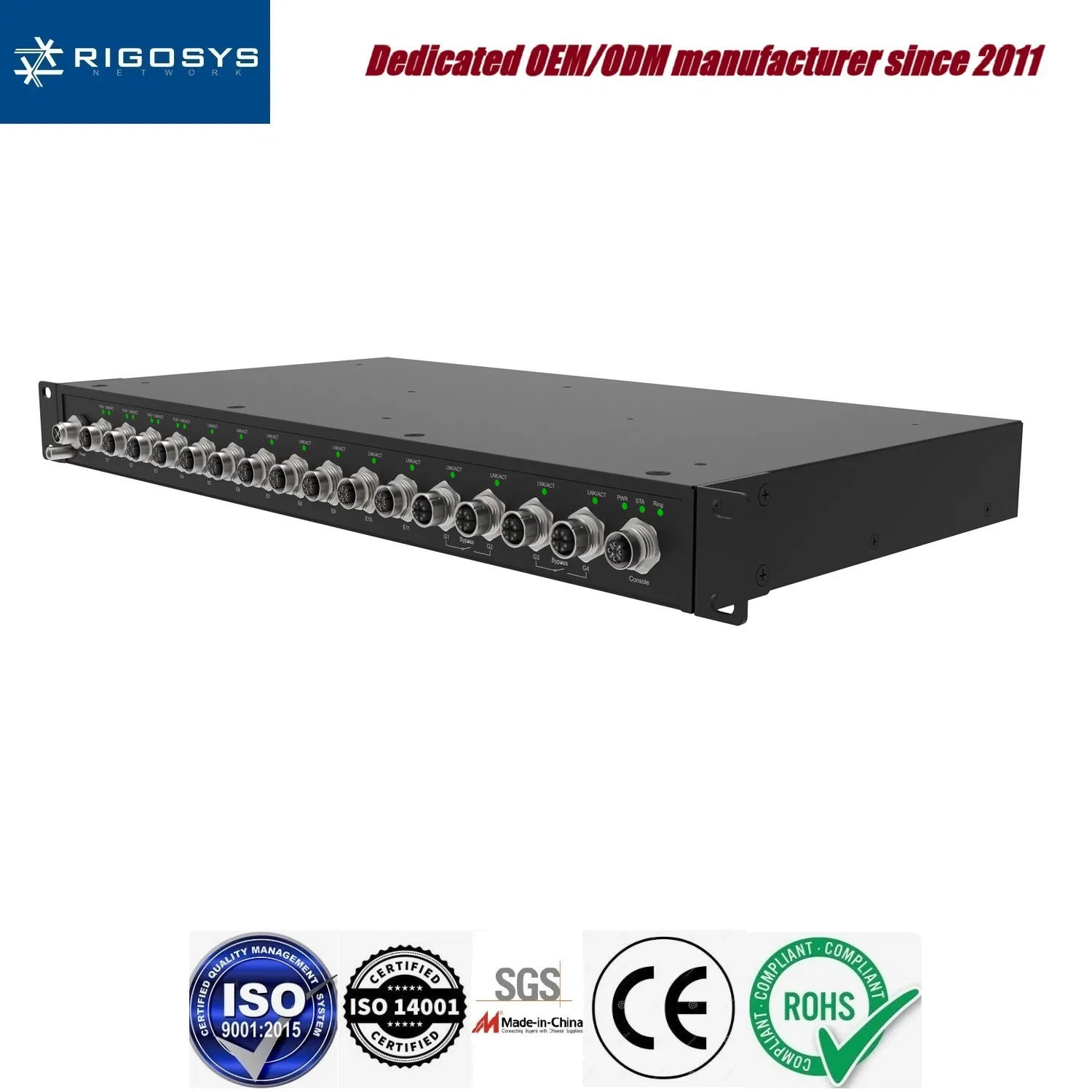 15-Port M12 In-vehicle Managed Industrial Ethernet Switch