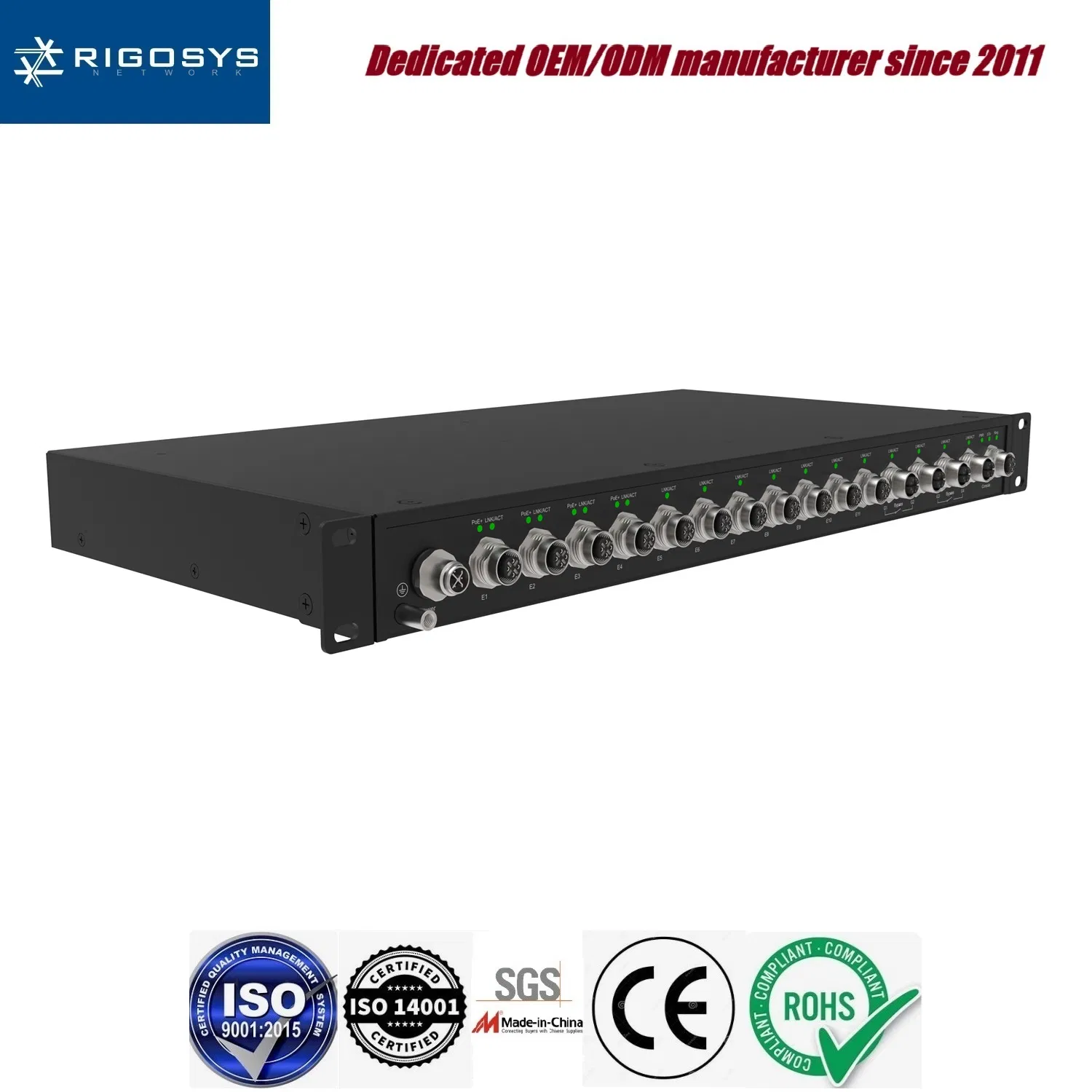 15-Port M12 In-vehicle Managed Industrial Ethernet Switch