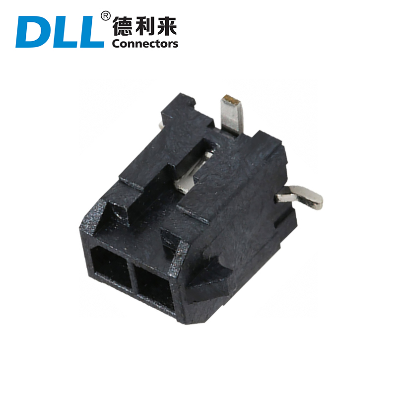 Molex Connector 43045-0220 Micro-Fit 3.0 Vertical Header, 3.00mm Pitch, Dual Row, 2 Circuits, with Solder Tab