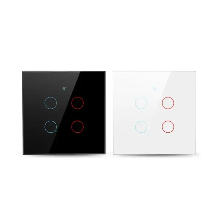 Tuya WiFi APP Remote Controlled Smart EU Us 1 2 3 4 Gang Light Wall Switch Touch Switch Work with Alexa and Google Home