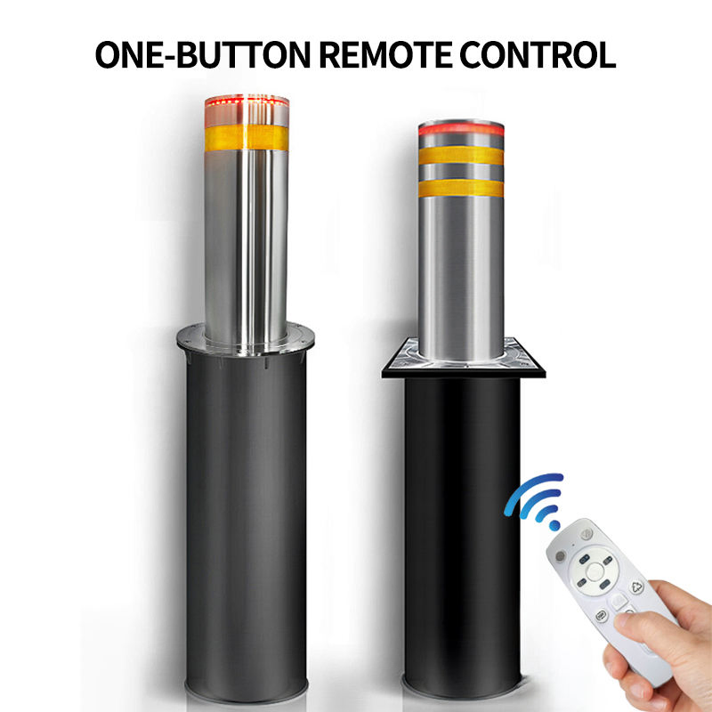 Stainless Steel Auto Bollard Fixed Telescopic Lifting Driveway Lot Columns Electric Automatic Retractable Hydraulic Rising Parking Bollards