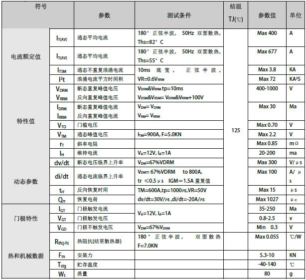 Semiduken DKT400A Phase Control Thyristor 400A 1100V 1800V SCR Device