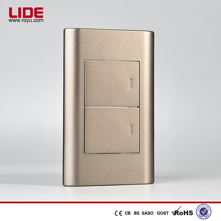 Smoky Gray 2 Gang 1 Way Wide Switch