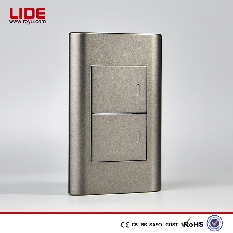 Smoky Gray 2 Gang 1 Way Wide Switch