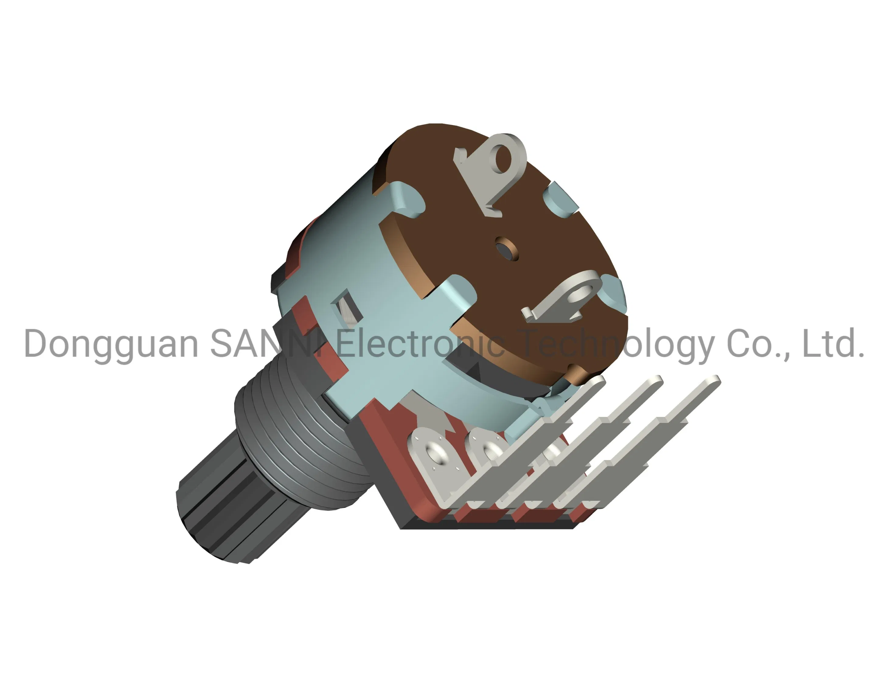 RV16801NS 16mm Single Unit Insulated Shaft Switched Rotary Potentiometer