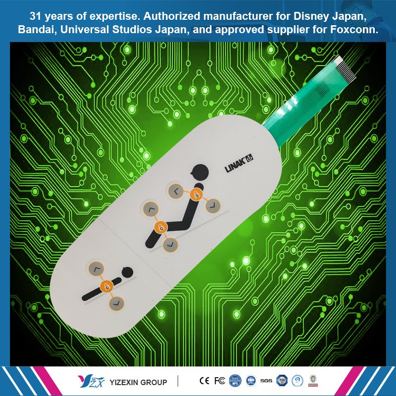 Custom Membrane Switch for Industry / Medical / Home Appliance Metal Dome, Waterproof Dustproof PVC/PC/FPC/ITO Silver &amp; Carbon Paste Printing