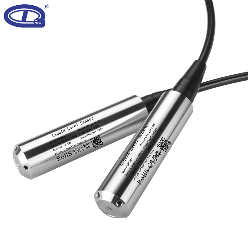 Qdy30A Analog DC12V 24V 4-20mA RS485 Hydrostatic Smart Submersible Stainless Steel 316 Tank Water Level Sensor