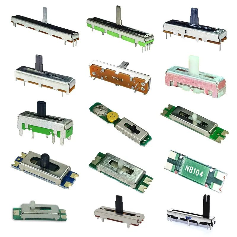 Manufacturer Supply 10K 50K 100K with 30mm 45mm 60mm Travel Linear Slide Potentiometer Fader and Rotary Potentiometer