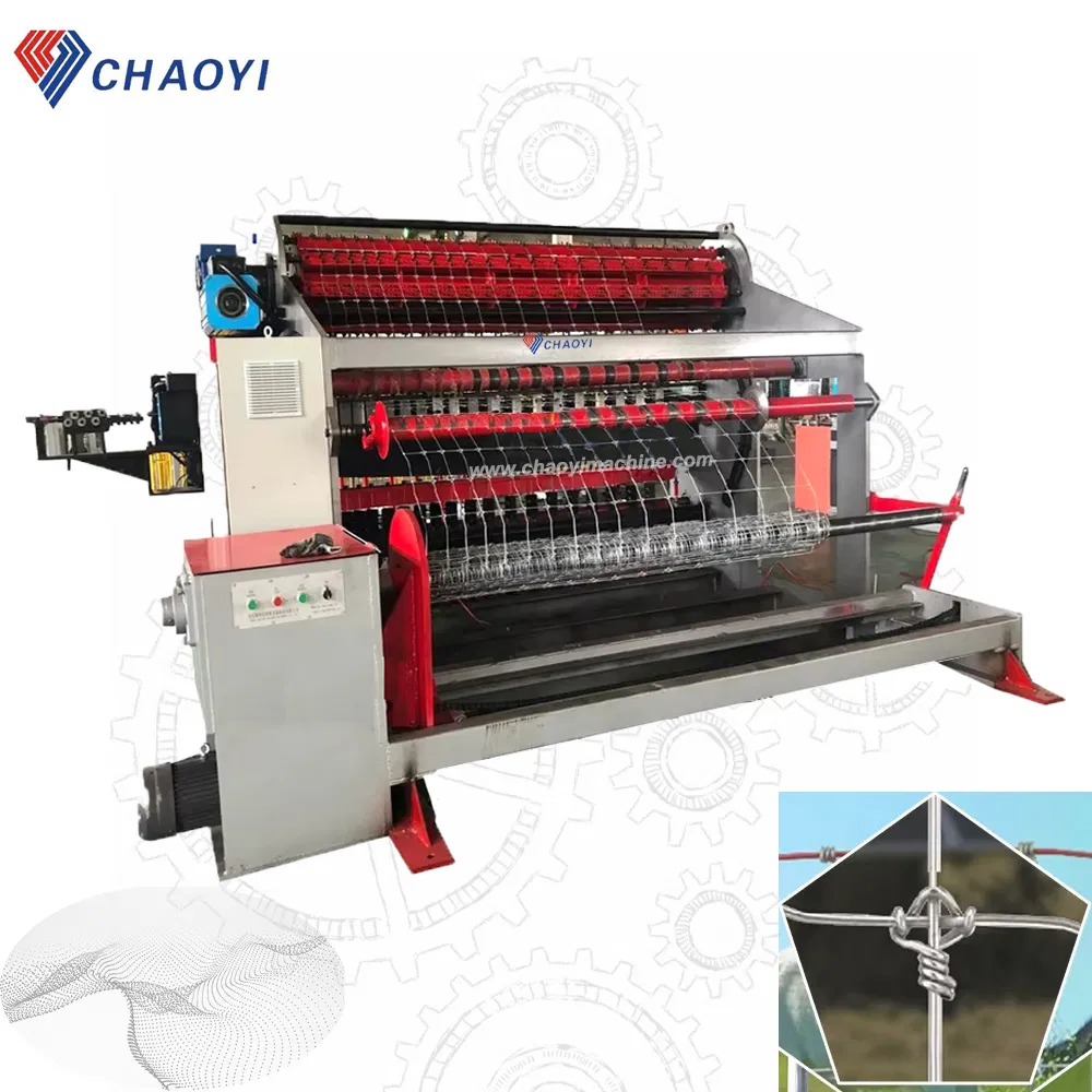 New Style PLC Control Steel Wire Drawing Machine Fixed Knot Wire Mesh Knitting Fence Making Machine
