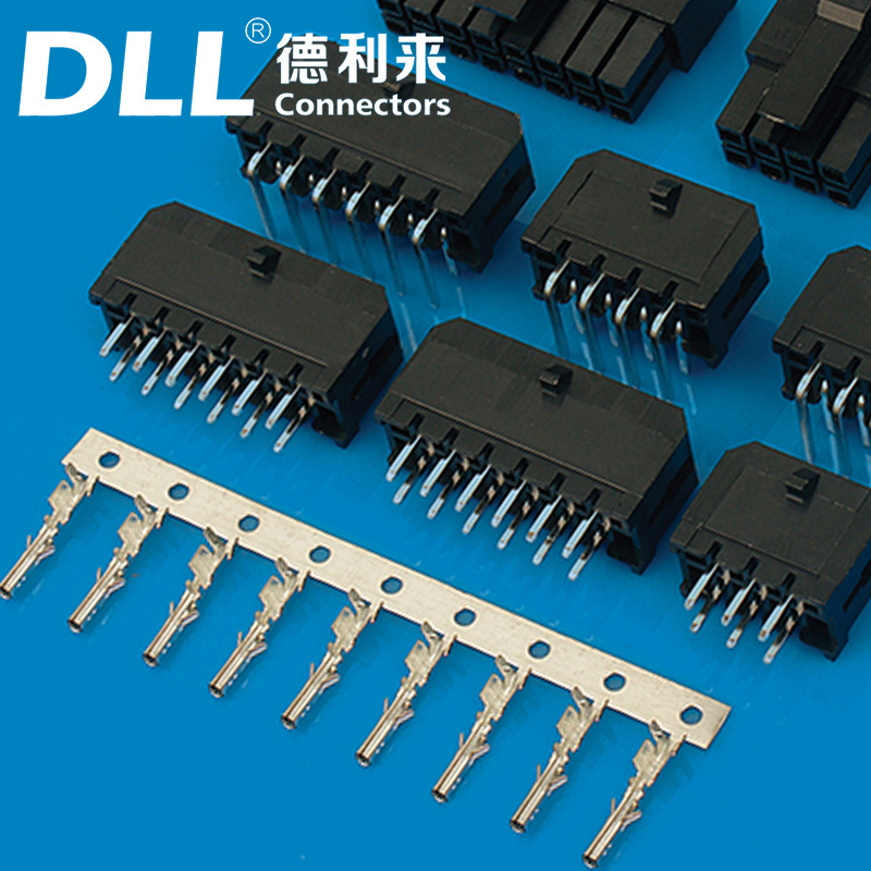 Molex Connector 43045-0220 Micro-Fit 3.0 Vertical Header, 3.00mm Pitch, Dual Row, 2 Circuits, with Solder Tab