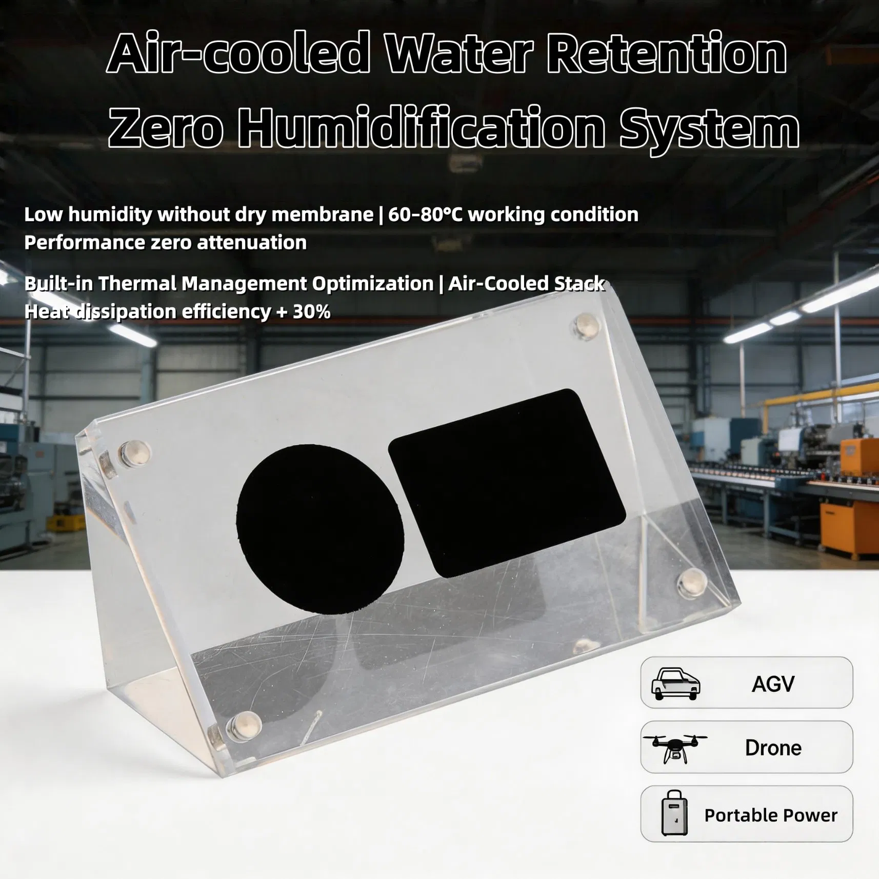 High-Efficiency Air-Core Heat Dissipation Fuel Cell MEA Chemical Fuel Cell Component