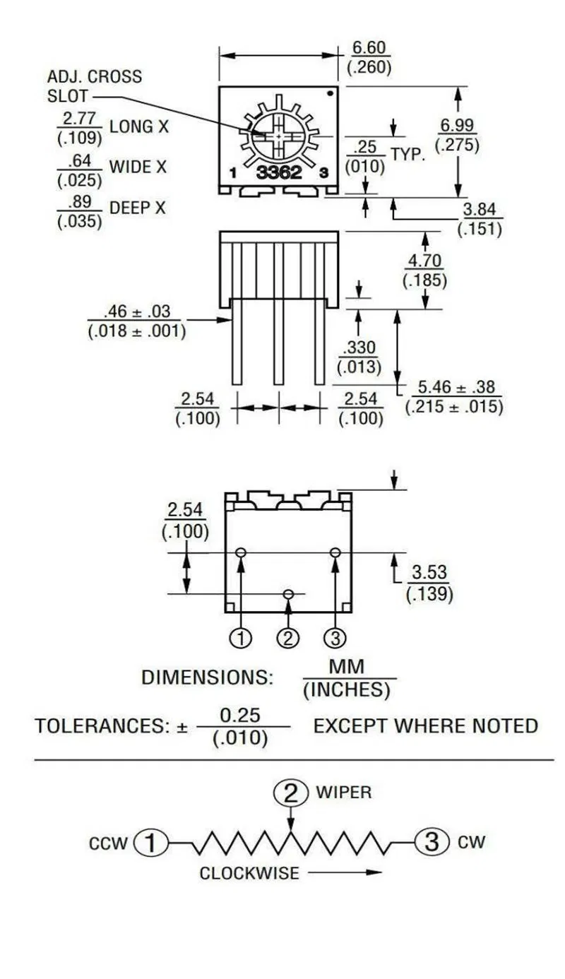 Trimmer Potentiometer 3362 View 1