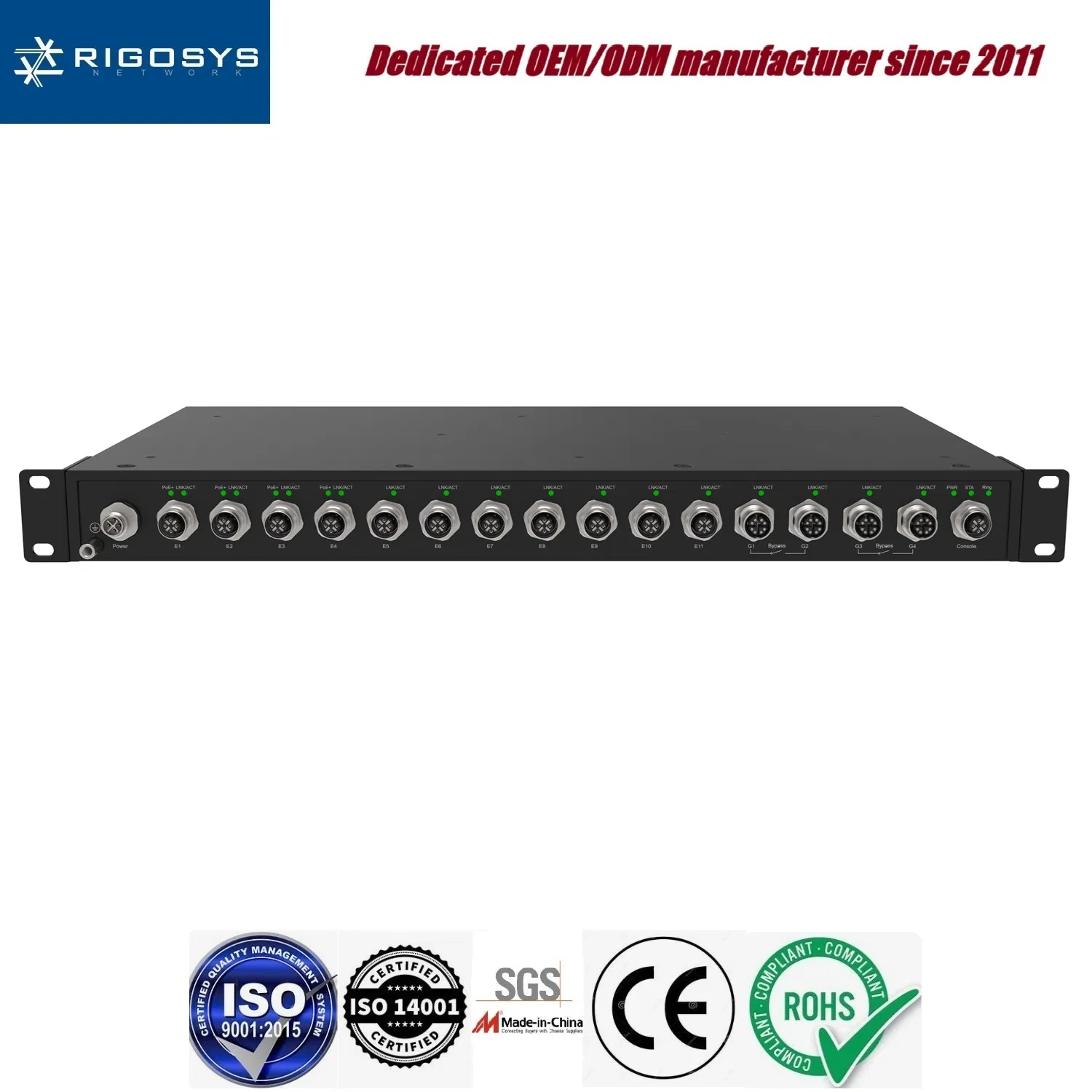 15-Port M12 In-vehicle Managed Industrial Ethernet Switch