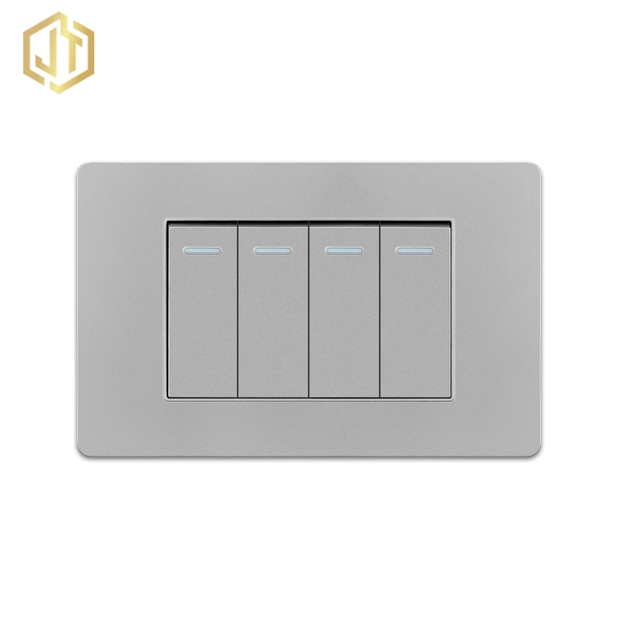 High Quality Grey Customizable 1-Gang Bathroom Light Switch for Residential