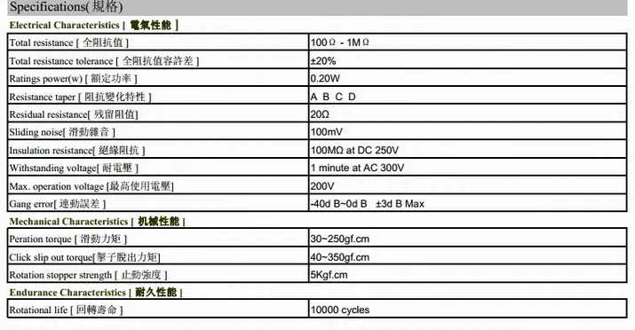 Linear Slide Potentiometer View 1