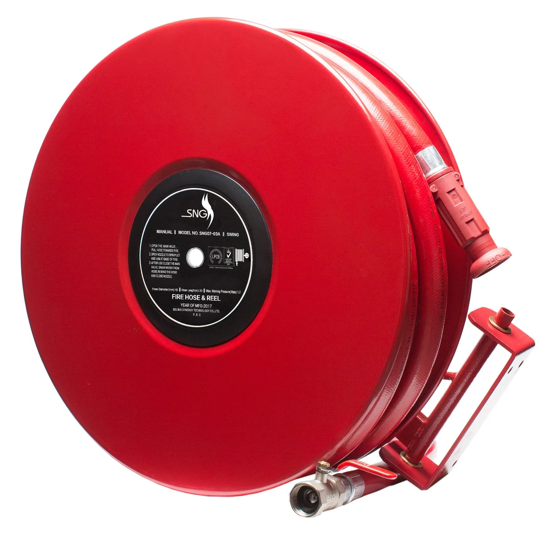 Lpcb Certified Fire Hose Reel DN19mm/DN25mm/DN33mm Automatic/Manual Fixed/Swing
