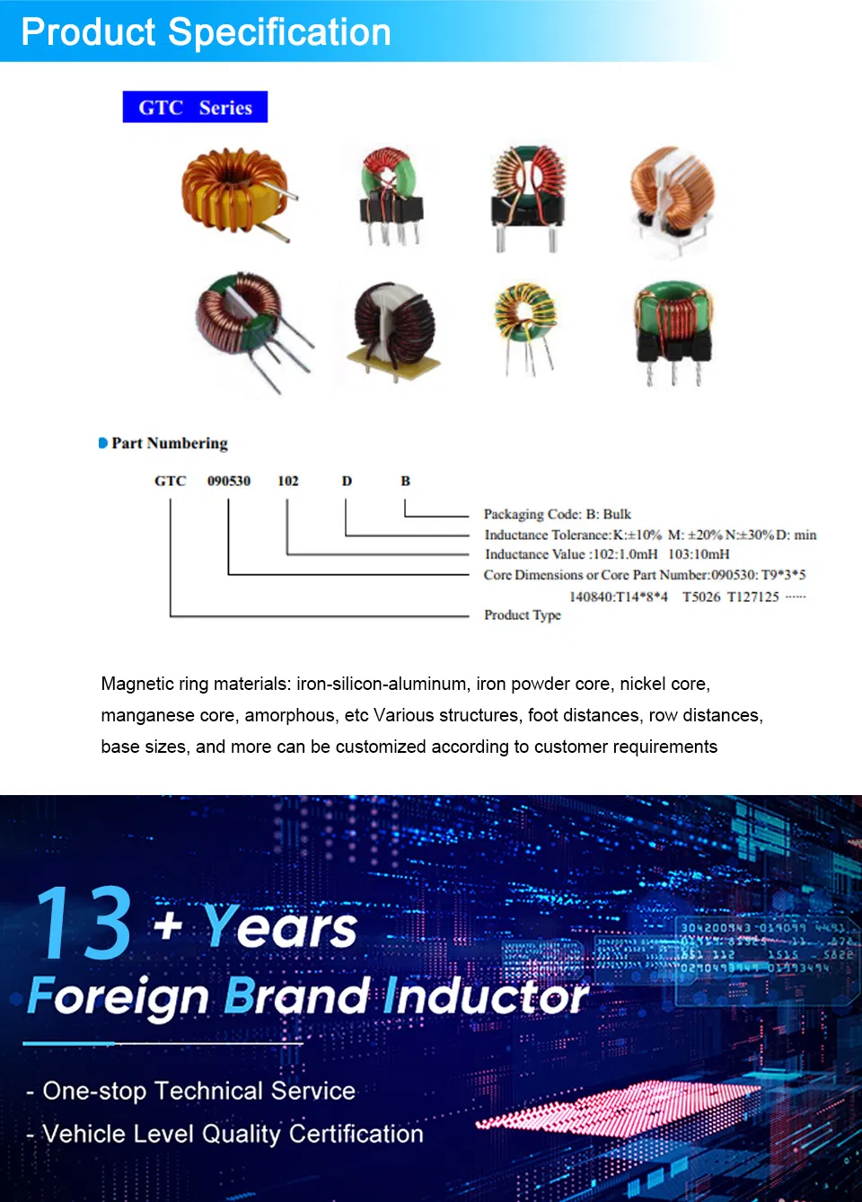 Customized Toroidal Inductor