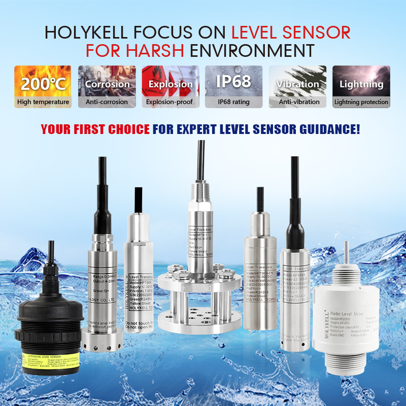 4-20mA 0-10V Water Tank Level Sensor Digital Liquid Level Measurement Transmitter Sensor