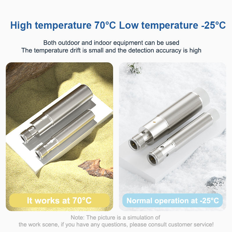 Jimou M12-M12 60mm Capacitive Proximity Sensor Stainless Steel 2-6mm M12 4-Pin Connector NPN/PNP
