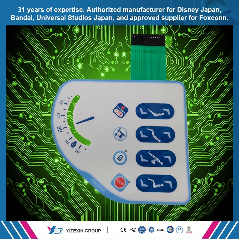 Custom Membrane Switch for Industry / Medical / Home Appliance Metal Dome, Waterproof Dustproof PVC/PC/FPC/ITO Silver &amp; Carbon Paste Printing