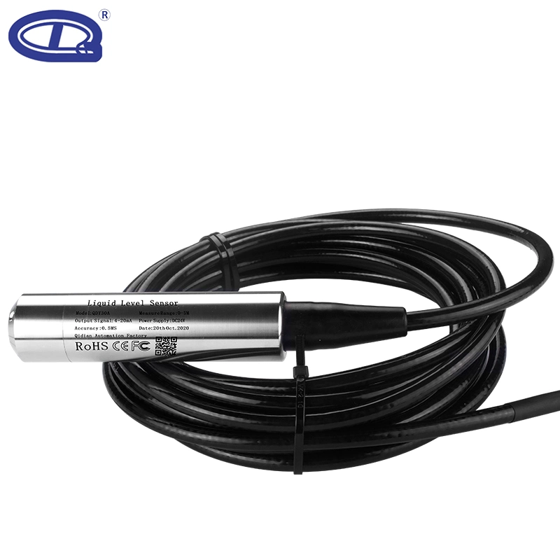 Qdy30A Analog DC12V 24V 4-20mA RS485 Hydrostatic Smart Submersible Stainless Steel 316 Tank Water Level Sensor