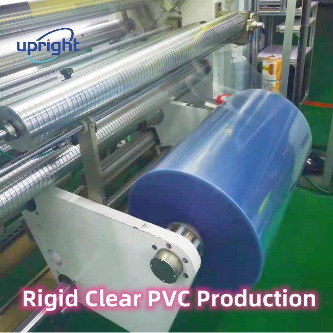 Upright Medical PVC Plastic 0.25mm and 200 Micron Thick Pharma Grade RoHS Standard Transparent Rigid Clear PVC Film Roll for Capsule and Tablets Packing