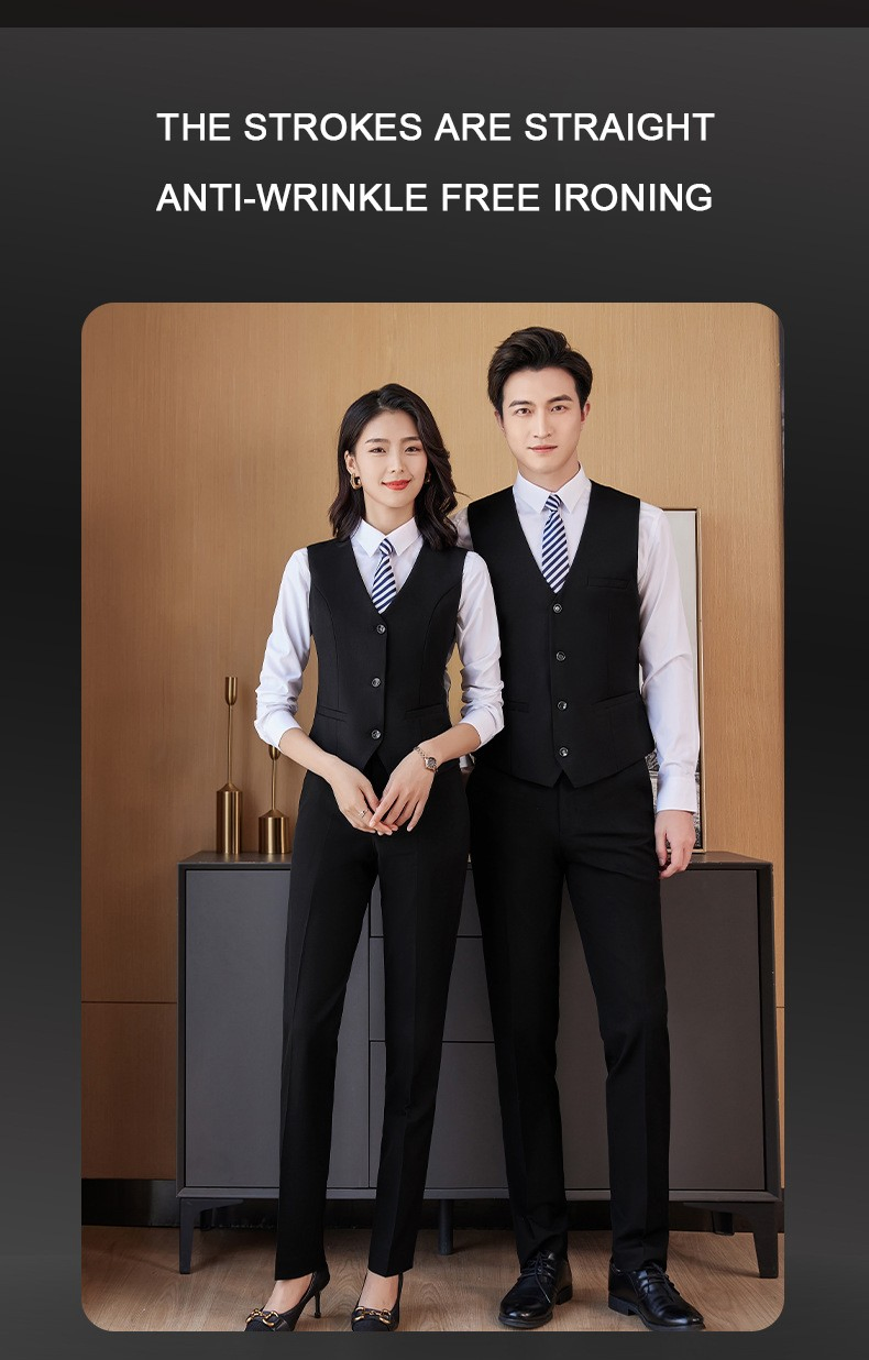 Waistcoat Formal Style Billiard Vest Hotel Staff Uniform Billiard Club Service Workwear with Logo Embroidery